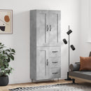 vidaXL betonszürke szerelt fa magasszekrény 69,5 x 34 x 180 cm