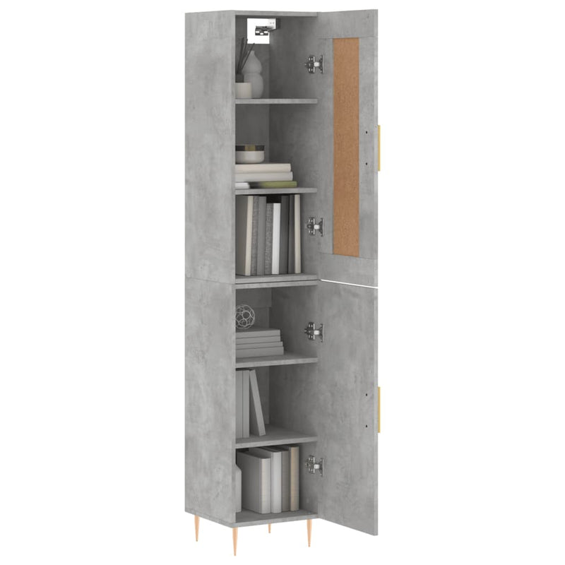 vidaXL betonszürke szerelt fa magasszekrény 34,5x34x180 cm