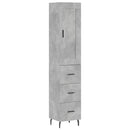 vidaXL betonszürke szerelt fa magasszekrény 34,5x34x180 cm