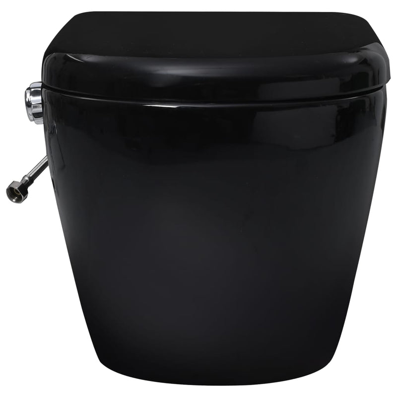 vidaXL falba beépíthető perem nélküli fekete kerámia WC