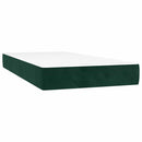 vidaXL sötétzöld bársony rugós ágy matraccal 90x190 cm
