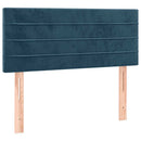 vidaXL sötétkék bársony rugós ágy matraccal 90 x 200 cm