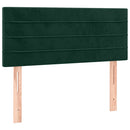 vidaXL sötétzöld bársony rugós ágy matraccal 100 x 200 cm