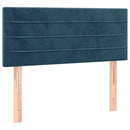vidaXL sötétkék bársony rugós ágy matraccal 100 x 200 cm