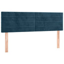 vidaXL sötétkék bársony rugós ágy matraccal 140x190 cm