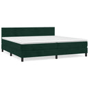 vidaXL sötétzöld bársony rugós ágy matraccal 200x200 cm