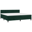 vidaXL sötétzöld bársony rugós ágy matraccal 200x200 cm