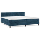 vidaXL sötétkék bársony rugós ágy matraccal 200x200 cm
