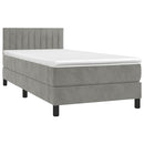 vidaXL világosszürke bársony rugós ágy matraccal 80 x 200 cm