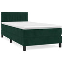 vidaXL sötétzöld bársony rugós ágy matraccal 80 x 200 cm