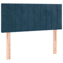 vidaXL sötétkék bársony rugós ágy matraccal 100 x 200 cm