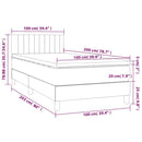 vidaXL sötétkék bársony rugós ágy matraccal 100 x 200 cm