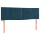 vidaXL sötétkék bársony rugós ágy matraccal 140x190 cm