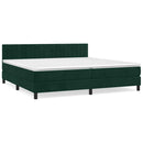 vidaXL sötétzöld bársony rugós ágy matraccal 200x200 cm