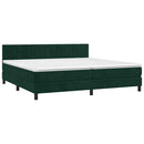 vidaXL sötétzöld bársony rugós ágy matraccal 200x200 cm