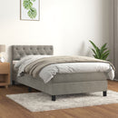 vidaXL világosszürke bársony rugós ágy matraccal 80 x 200 cm