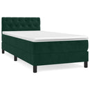 vidaXL sötétzöld bársony rugós ágy matraccal 80 x 200 cm