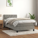 vidaXL világosszürke bársony rugós ágy matraccal 90x190 cm