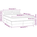 vidaXL világosszürke bársony rugós ágy matraccal 140x190 cm