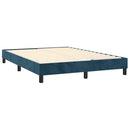 vidaXL sötétkék bársony rugós ágy matraccal 140x190 cm