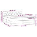 vidaXL sötétkék bársony rugós ágy matraccal 160x200 cm