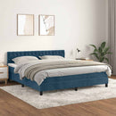 vidaXL sötétkék bársony rugós ágy matraccal 180x200 cm