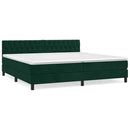 vidaXL sötétzöld bársony rugós ágy matraccal 200x200 cm