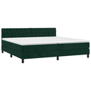 vidaXL sötétzöld bársony rugós ágy matraccal 200x200 cm