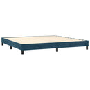 vidaXL sötétkék bársony rugós ágy matraccal 200x200 cm
