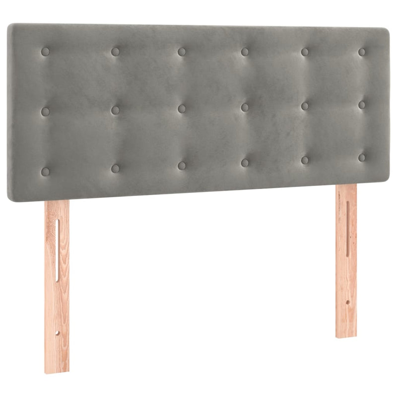 vidaXL világosszürke bársony rugós ágy matraccal 80 x 200 cm