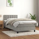 vidaXL világosszürke bársony rugós ágy matraccal 90 x 200 cm