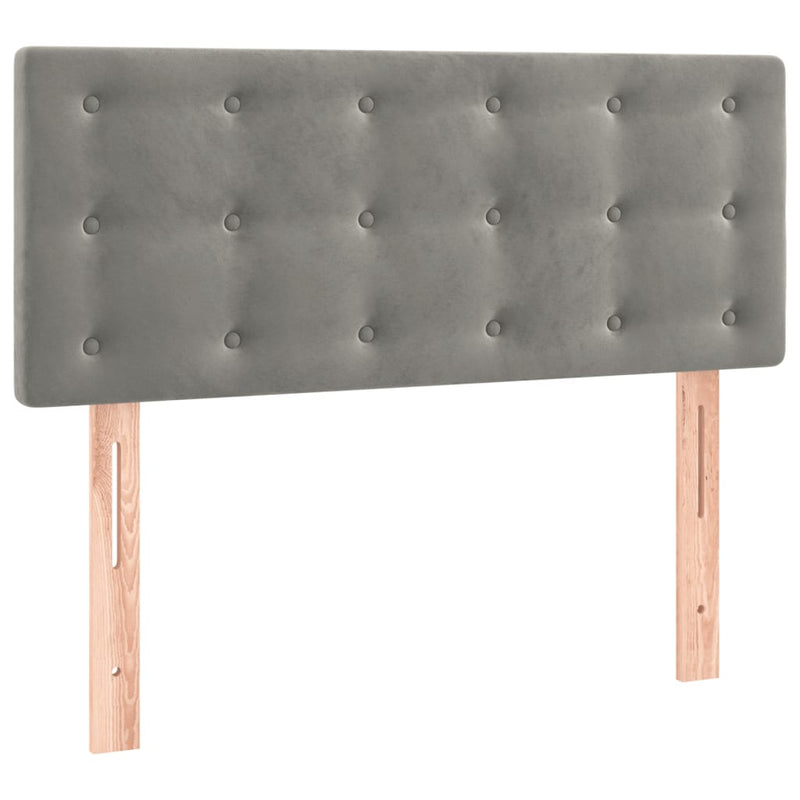 vidaXL világosszürke bársony rugós ágy matraccal 100 x 200 cm