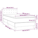 vidaXL sötétszürke bársony rugós ágy matraccal 100 x 200 cm