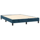 vidaXL sötétkék bársony rugós ágy matraccal 140x190 cm