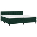 vidaXL sötétzöld bársony rugós ágy matraccal 200x200 cm