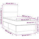 vidaXL sötétszürke szövet rugós ágy matraccal 80 x 200 cm