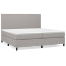 vidaXL világosszürke szövet rugós ágy matraccal 200 x 200 cm