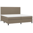 vidaXL tópszínű szövet rugós ágy matraccal 200 x 200 cm