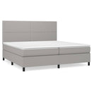 vidaXL világosszürke szövet rugós ágy matraccal 200 x 200 cm