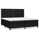vidaXL fekete szövet rugós ágy matraccal 200 x 200 cm