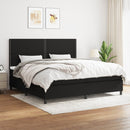 vidaXL fekete szövet rugós ágy matraccal 200 x 200 cm
