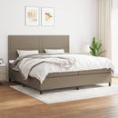 vidaXL tópszínű szövet rugós ágy matraccal 200 x 200 cm