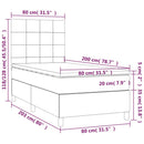 vidaXL sötétbarna szövet rugós ágy matraccal 80 x 200 cm