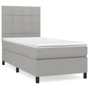 vidaXL világosszürke szövet rugós ágy matraccal 100 x 200 cm