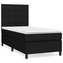 vidaXL fekete szövet rugós ágy matraccal 100 x 200 cm