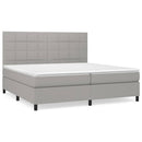 vidaXL világosszürke szövet rugós ágy matraccal 200 x 200 cm