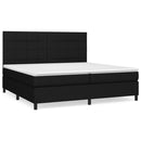vidaXL fekete szövet rugós ágy matraccal 200 x 200 cm