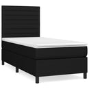 vidaXL fekete szövet rugós ágy matraccal 80 x 200 cm