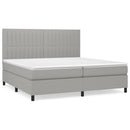 vidaXL világosszürke szövet rugós ágy matraccal 200 x 200 cm