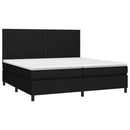 vidaXL fekete szövet rugós ágy matraccal 200 x 200 cm
